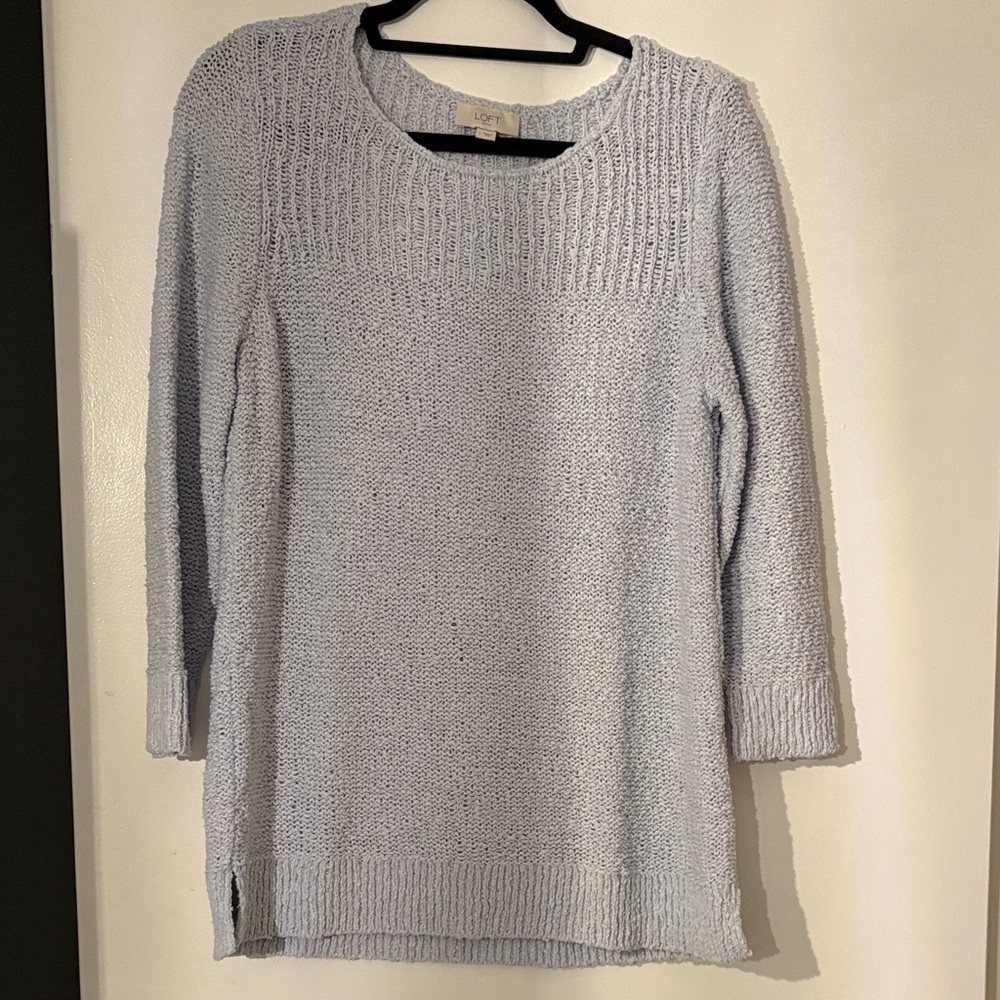 LOFT Soft Blue Crew Neck Sweater